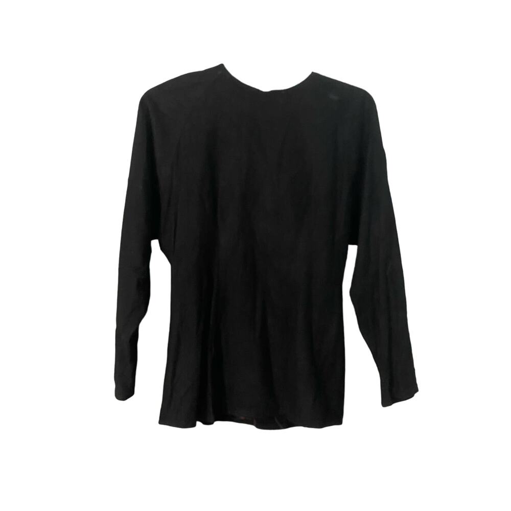 VAKKO size XS black suede top